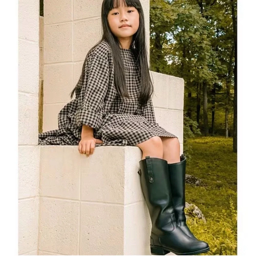 Sam Edelman NEW Kids’ Penny Tall Leather Riding Boots Black 1